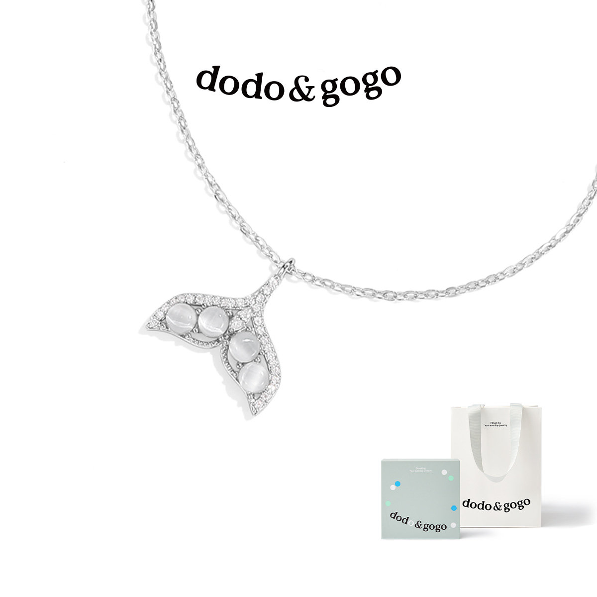 DODOGOGO纯银鱼尾项链吊坠女款配饰轻奢小众高级感锁骨链新款颈链,淘宝优惠券,粉丝福利购,淘宝优惠卷