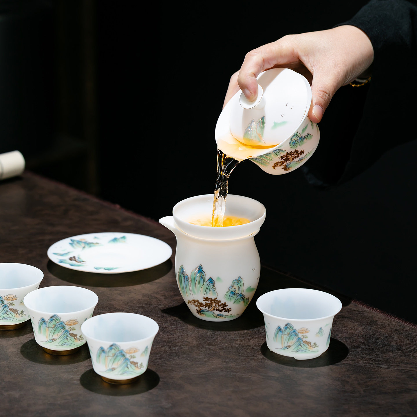 高档羊脂玉瓷功夫茶具整套薄胎工艺盖碗茶杯乔迁礼品送领导长辈,淘宝优惠券,粉丝福利购,淘宝优惠卷