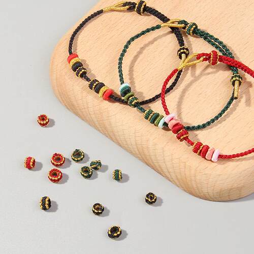 diy平结线圈编织手绳配件小装饰平结线圈编绳配件线圈配饰固定圈 - 图3