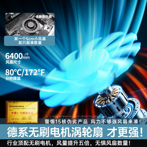 降温神器】笔记本散热器底座游戏本水冷抽风式增高电脑支架17寸压风式静音风扇制冷适用联想戴尔外星人拯救者 - 图0