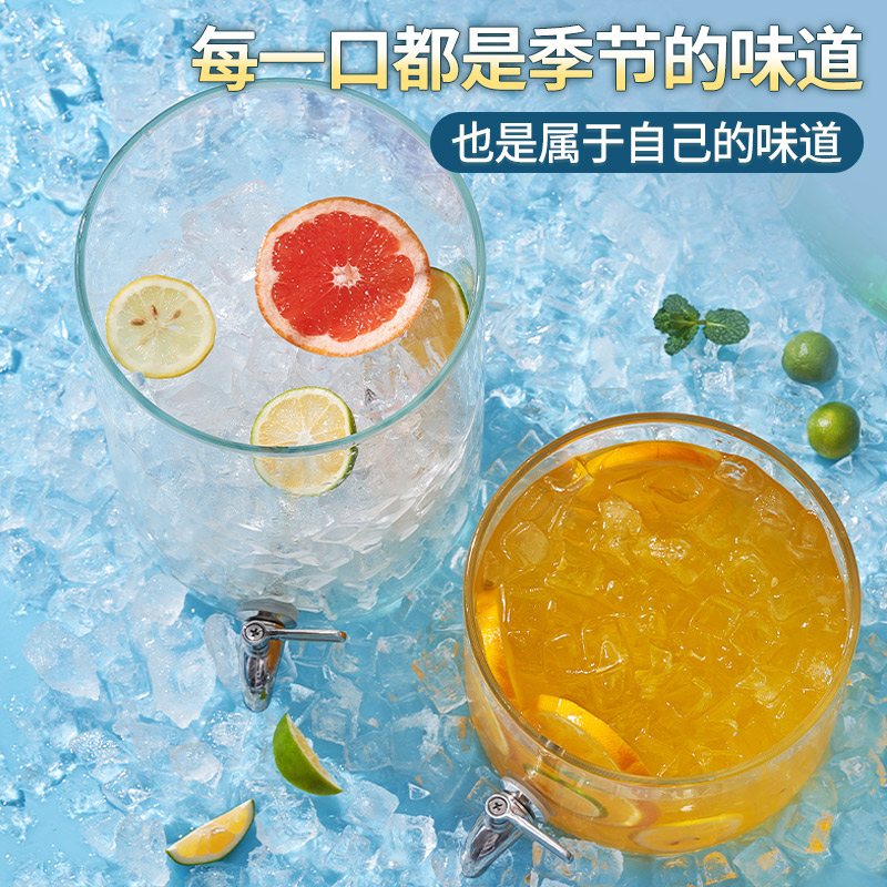 可乐桶容器玻璃泡酒瓶饮料啤酒桶带龙头网红调酒酒桶耐热水果茶桶-图1