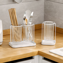 Kitchen chopstick cylinder Domestic drain transparent shelve with knife fork spoons containing box Put chopstick basket Basket Barrel Wall-mounted