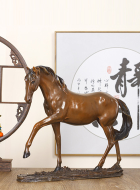 马到成功办公室摆件雕塑工艺品