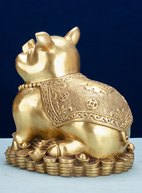 全铜金钱猪工艺品招财办公室