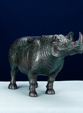 犀牛办公室仿古风工艺礼品青铜