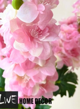 粉红色手感保湿飞燕草仿真花现代轻奢高端花艺摆件客厅室内装饰花