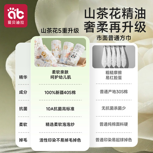 婴儿口水巾新生儿纯棉超软小方巾宝宝专用洗脸巾儿童用品纱布毛巾 - 图1