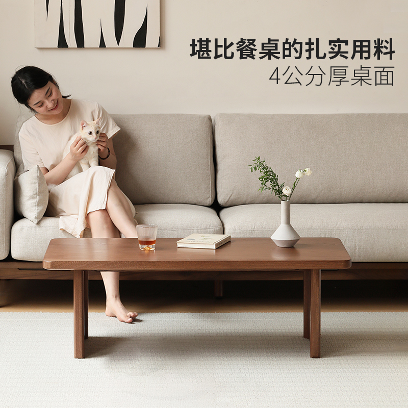 方迪榻榻米茶桌客厅家用全实木茶几茶台简约现代小户型阳台小茶桌 - 图0