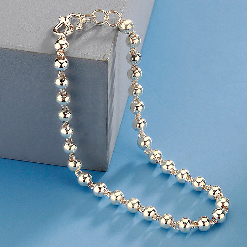 诗美洛足银佛珠链转运珠圆珠手串 诗美洛手链