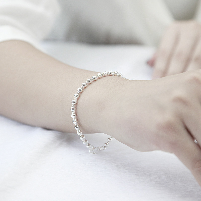 诗美洛足银佛珠链转运珠圆珠手串 诗美洛手链