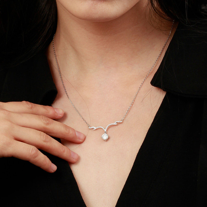 诗美洛一路有你女纯银正品锁骨链 诗美洛项链