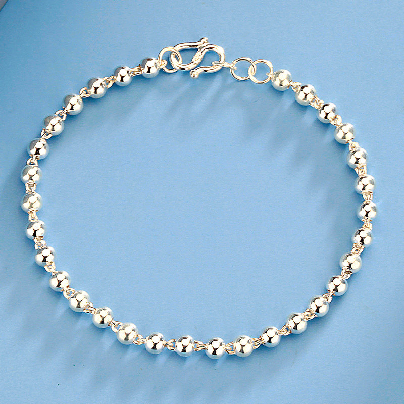 诗美洛足银佛珠链转运珠圆珠手串 诗美洛手链