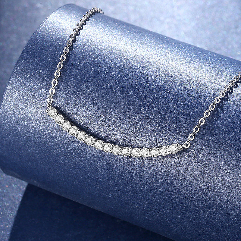 诗美洛微笑新款女纯银防过敏锁骨链 诗美洛项链