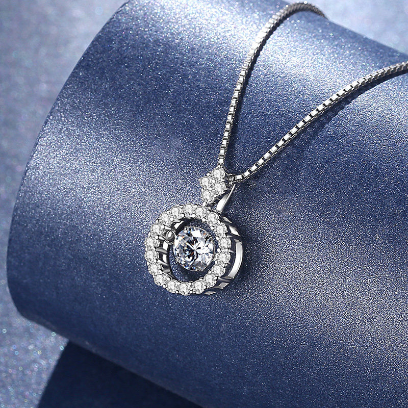 诗美洛时光飞轮正品莫桑石纯银项链 诗美洛项链