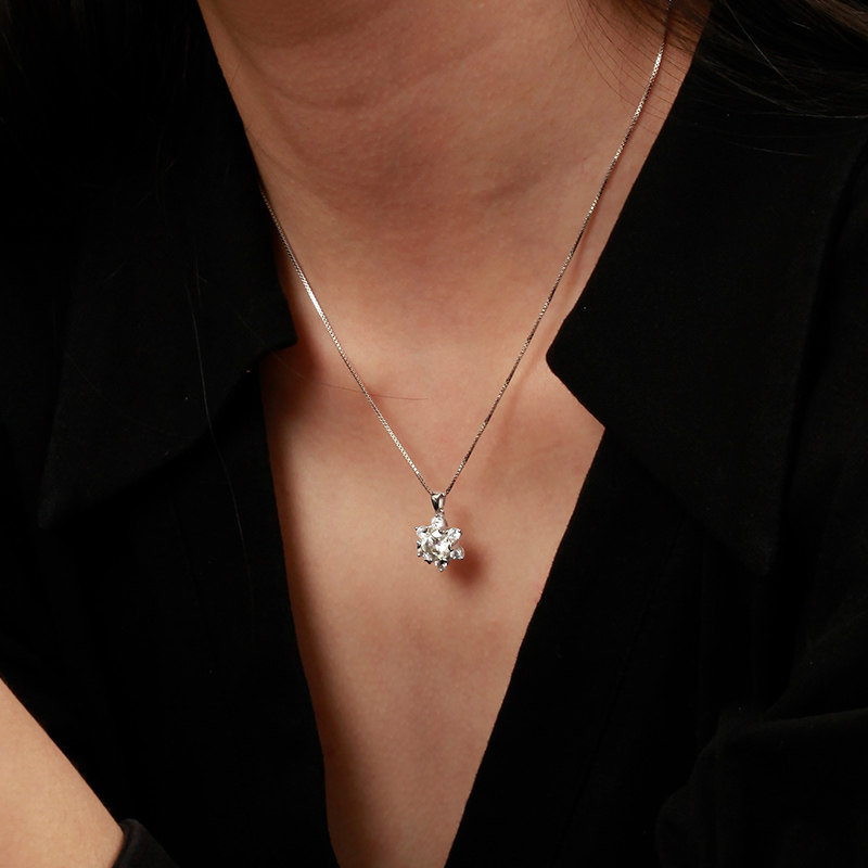 诗美洛浪漫雪花纯银正品女毛衣链 诗美洛项链