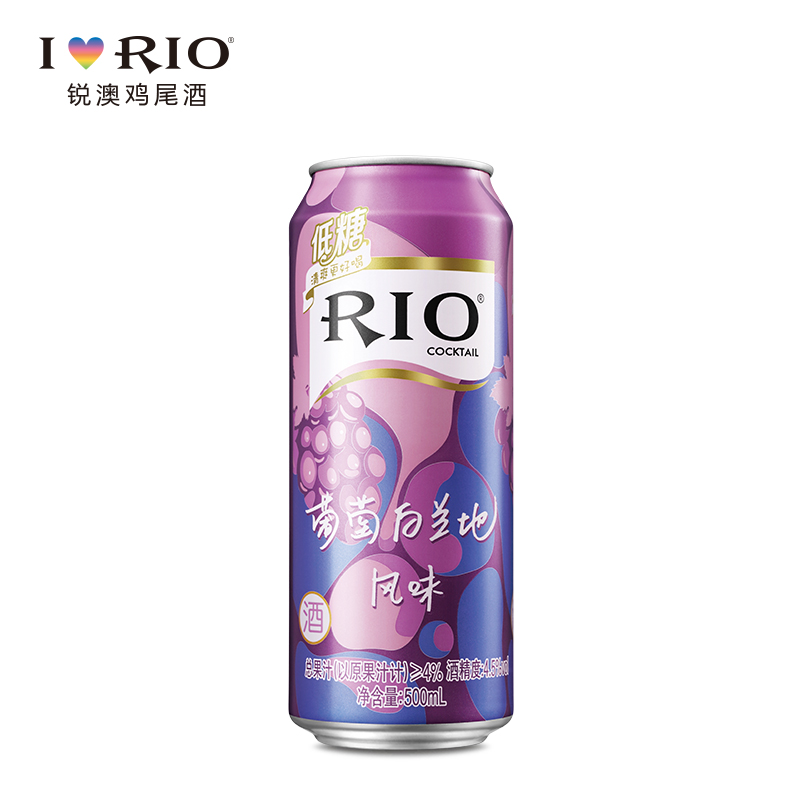至梵旗舰店RIO锐澳套装预调酒洋酒果酒白桃味葡萄味低糖经典500ml*6罐2