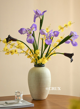 南十字星 长枝鸢尾仿真花摆件绢布假花插花高级干花花束客厅摆设