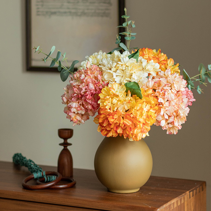 南十字星 欧式仿真花绣球花焦边客厅假花绢花餐桌花摆设干花装饰 - 图2