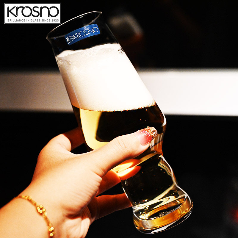 KROSNO欧洲进口水晶玻璃IPA啤酒杯餐厅用淡色艾尔精酿啤酒杯400ml,淘宝优惠券,粉丝福利购,淘宝优惠卷