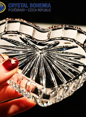捷克进口BOHEMIA水晶刻花首饰盒