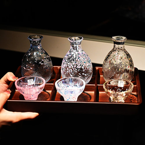 日本进口东洋佐佐木四季清新水墨风清酒壶清酒杯子一口杯酒盅酒具 - 图1