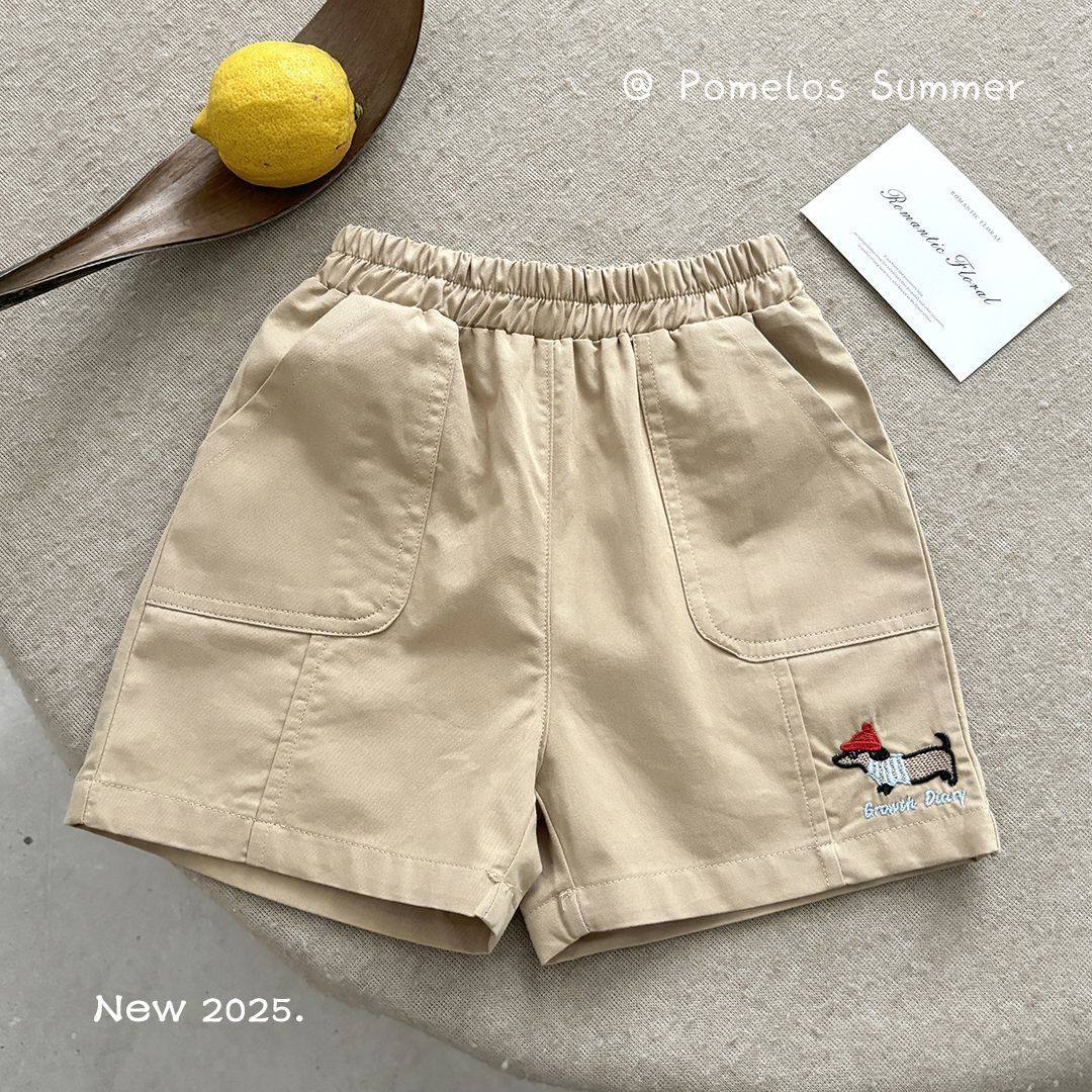 夏款2025新款儿童夏季绣花短裤男童刺绣宽松休闲宝宝小童五分裤潮,淘宝优惠券,粉丝福利购,淘宝优惠卷