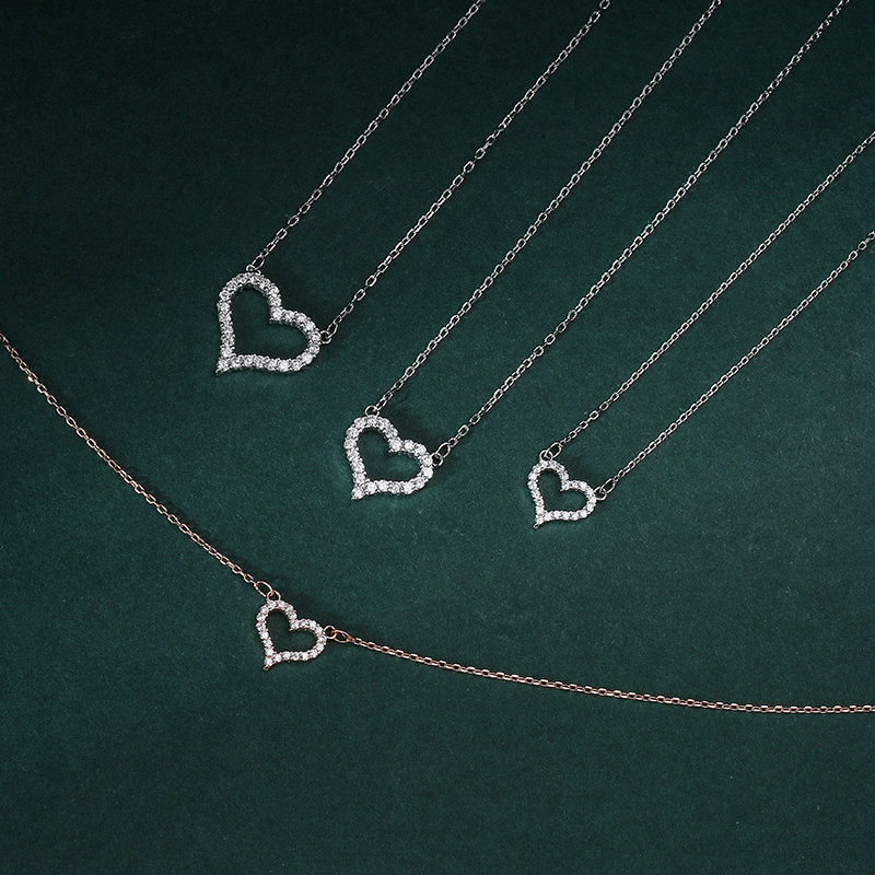 轻奢小众爱心形女925纯银锁骨链 agnelle项链