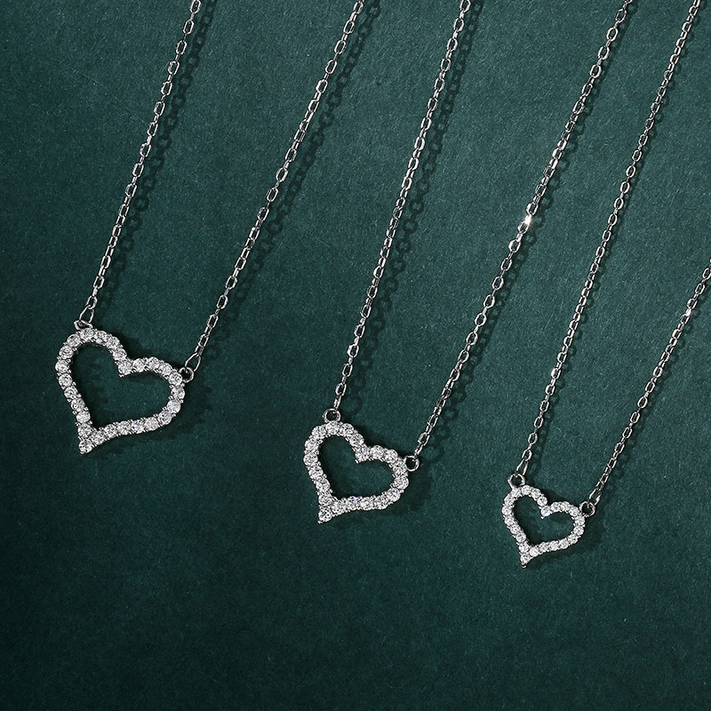 轻奢小众爱心形女925纯银锁骨链 agnelle项链