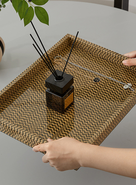 样板房衣帽间实木长方形首饰盒装饰盒售楼处酒店书柜软装饰品摆件