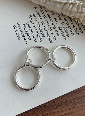 925纯银三连环指环女高级简约设