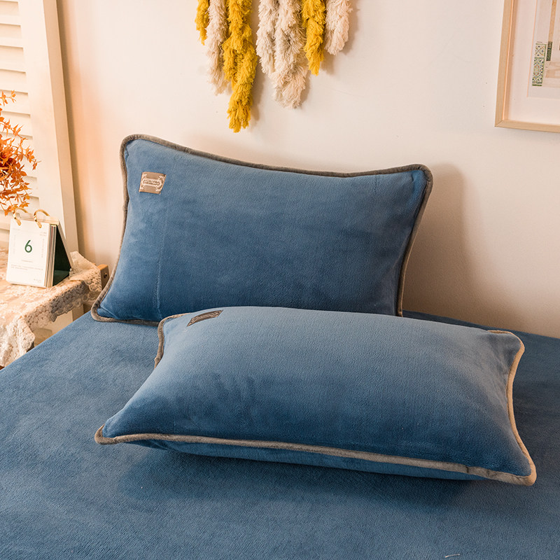 牛奶绒枕套冬季加绒枕头套一对装法兰绒珊瑚绒单个48cmx74cm整头,淘宝优惠券,粉丝福利购,淘宝优惠卷
