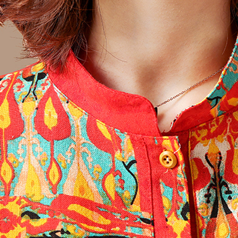 大码女装棉麻衬衣裙短袖开衫连衣裙 媚娇兰大码女装