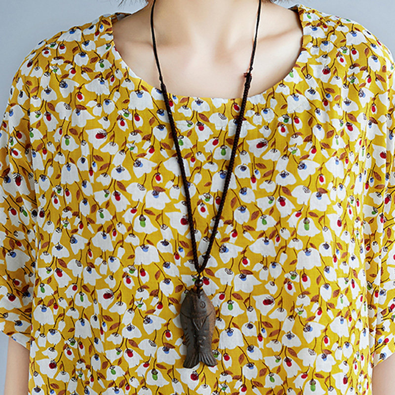 加肥加大码女装短袖夏季宽松连衣裙 媚娇兰大码女装