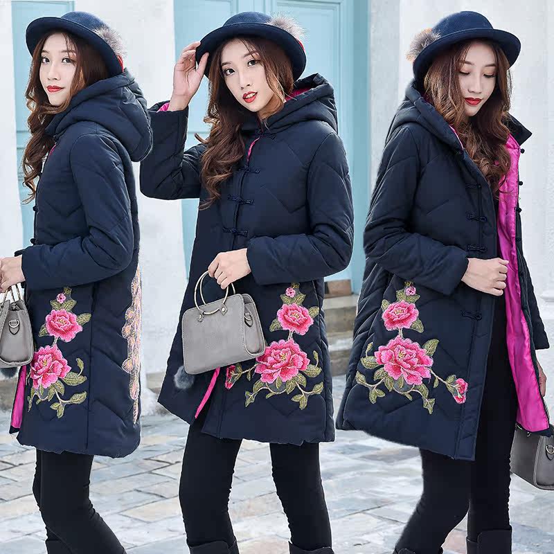 媚娇兰宽松型长袖连帽民族现货棉衣 媚娇兰棉衣/棉服