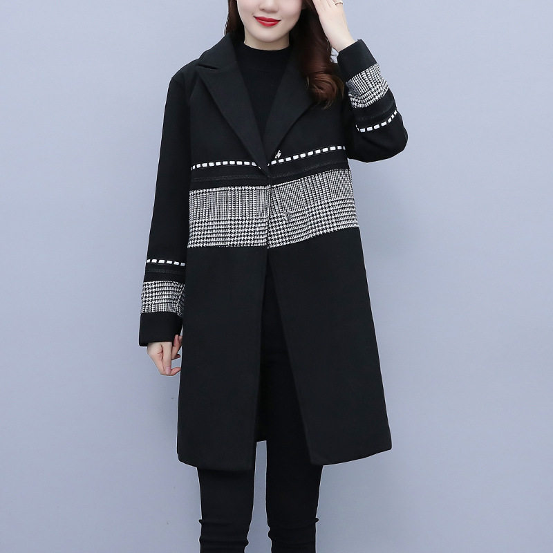 媚娇兰大码外套2021新款简约ol呢子 媚娇兰风衣