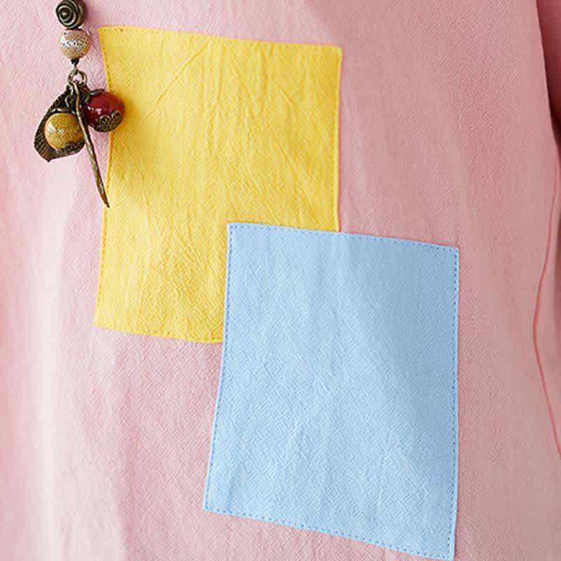 胖mm女学生小清新棉麻大码宽松休闲 媚娇兰大码女装