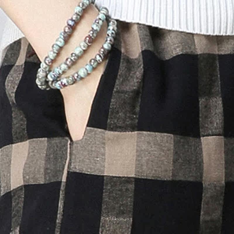 大码女装棉麻裤子女宽松秋冬阔腿裤 媚娇兰大码女装