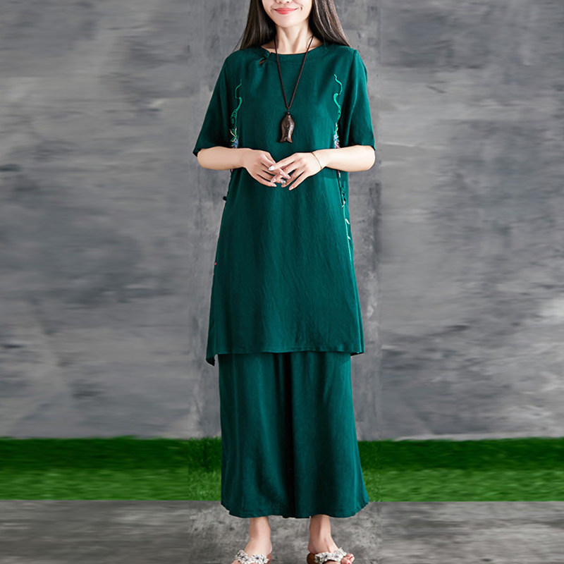 大码中国风短袖胖mm显瘦复古旗袍 媚娇兰大码女装