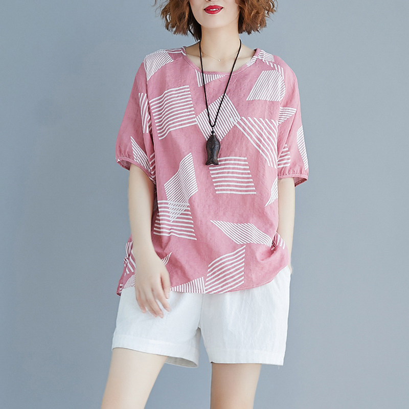 大码女装短袖夏装加肥加大遮肚t恤 媚娇兰大码女装