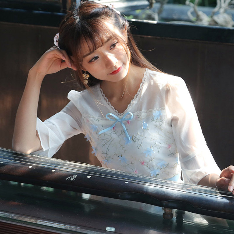 雪纺仙女超仙法式复古过膝收腰显瘦 媚娇兰大码女装