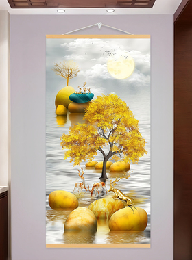 入户玄关装饰画免打孔布艺挂画