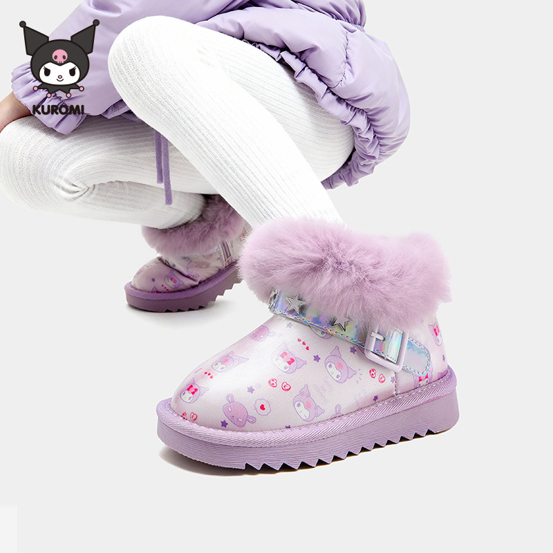 HelloKitty女童雪地靴冬季新款库洛米加绒棉靴防水儿童棉鞋女,淘宝优惠券,粉丝福利购,淘宝优惠卷