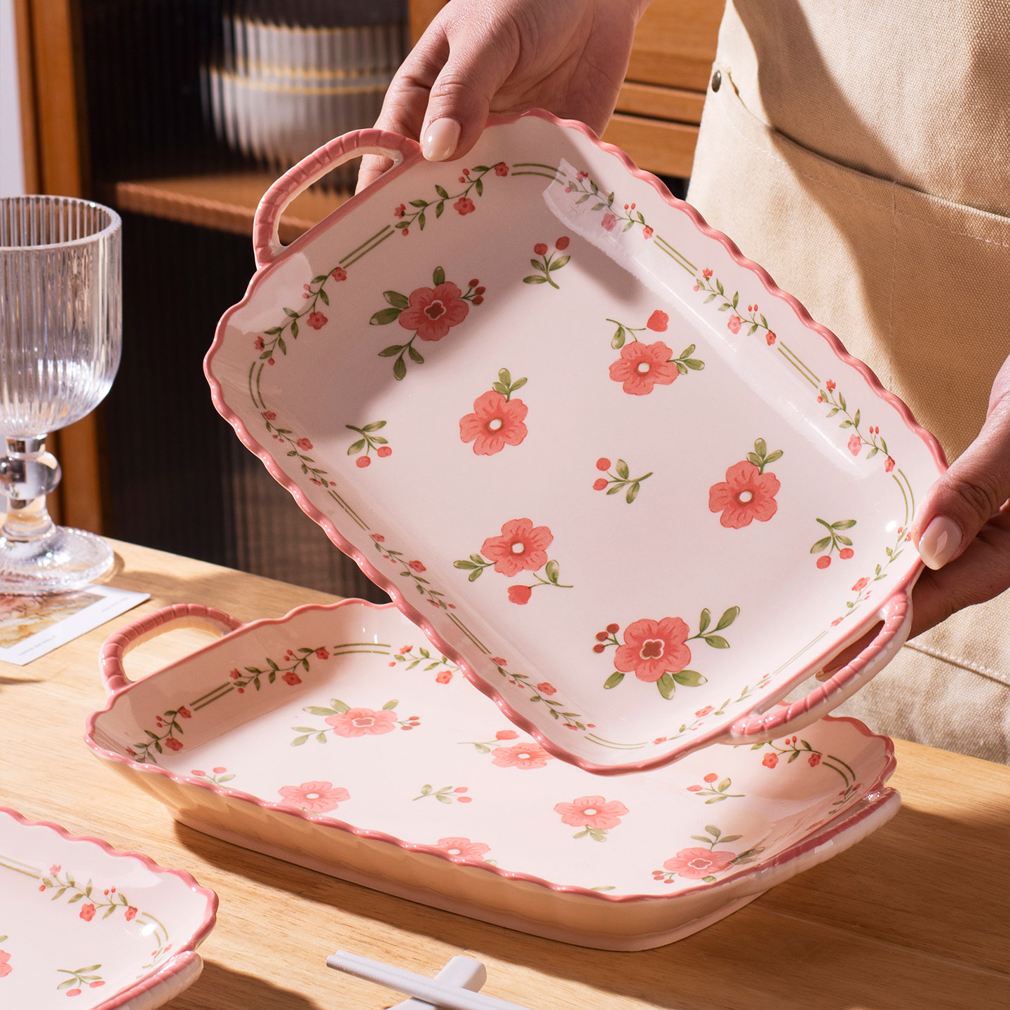 双耳鱼盘家用2025新款高级感陶瓷大号菜盘子蒸鱼盘子装鱼碟子餐具,淘宝优惠券,粉丝福利购,淘宝优惠卷