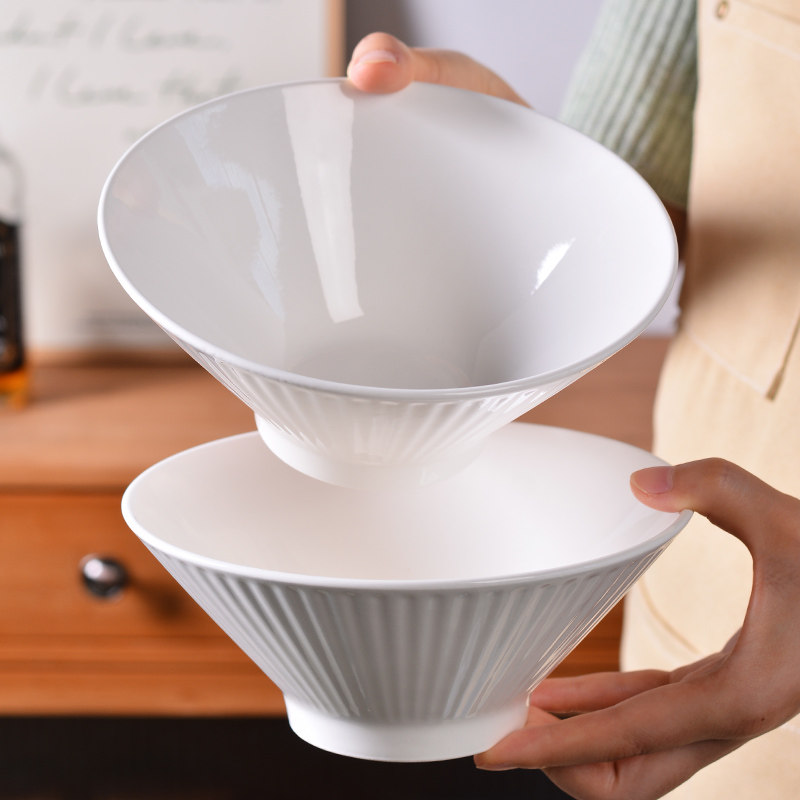 4只装8英寸斗笠碗面碗釉下彩陶瓷大碗家用2025新款高级感拉面碗,淘宝优惠券,粉丝福利购,淘宝优惠卷