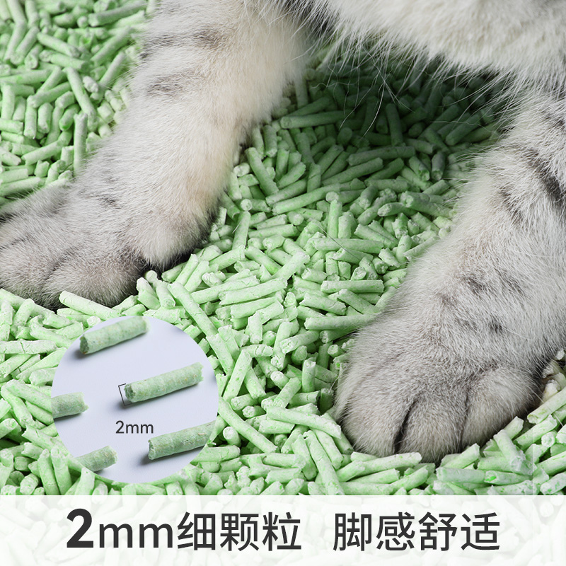 绿茶猫砂豆腐猫砂吸臭低尘大袋多省包邮10公斤20斤猫沙6L猫咪用品-图1