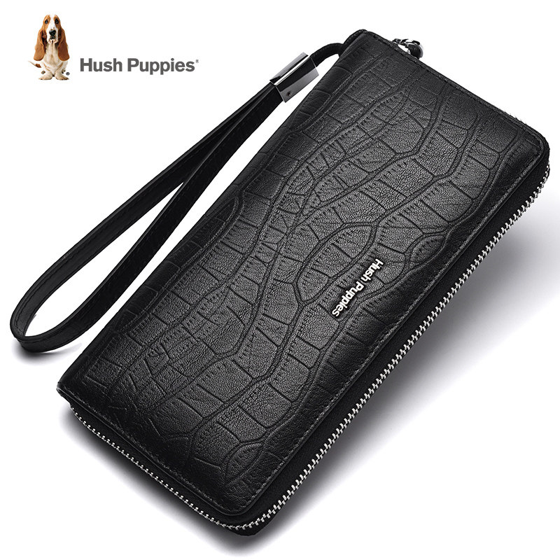 暇步士长款真皮复古鳄鱼纹男士钱包 暇步士箱包钱包