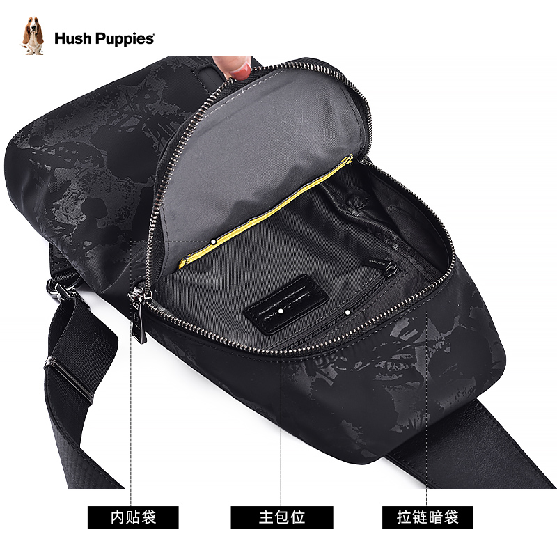 暇步士男士胸包印花帆布户外单肩包 暇步士箱包男士包袋