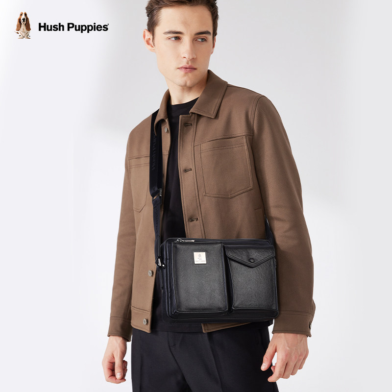 暇步士男士2023新款头层牛皮单肩包 暇步士箱包男士包袋