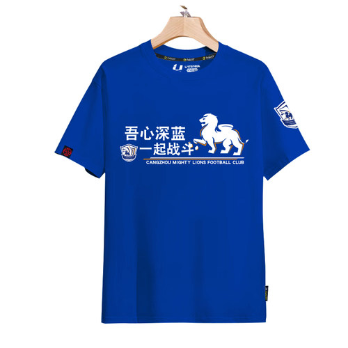 2024赛季沧州雄狮队服足球迷服球衣服短袖t恤衫男女200克纯棉半袖 - 图3