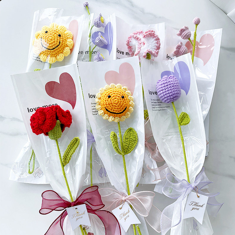 针织花束实用毕业手工diy公司活动礼物三八妇女节礼物送老师女生